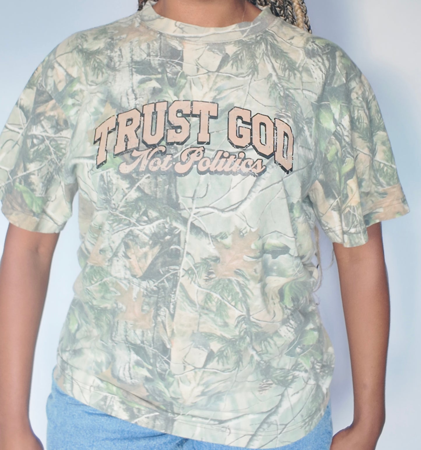 "TRUST GOD NOT POLITICS" CAMO TEE