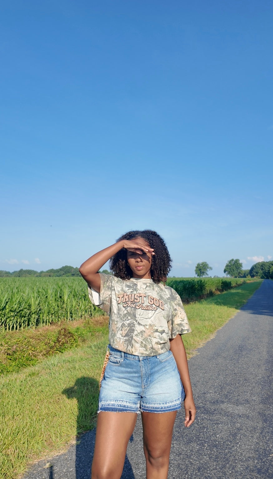 TRUST GOD NOT POLITICS CAMO TEE